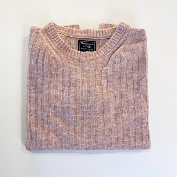 Abercrombie & Fitch Sweater Light Pink Ribbed - Picture 1 of 5